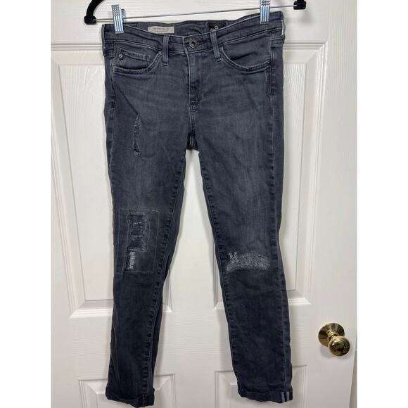 AG Jeans The Stilt Mantra Mend Washed Black Denim Jean 26 / 2 Fall Travel Vaca - Picture 2 of 10